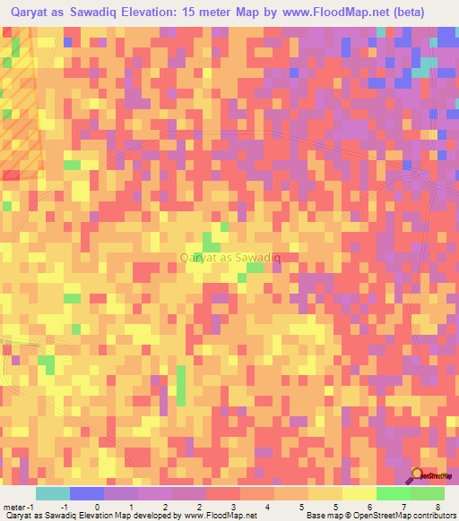 Qaryat as Sawadiq,Libya Elevation Map
