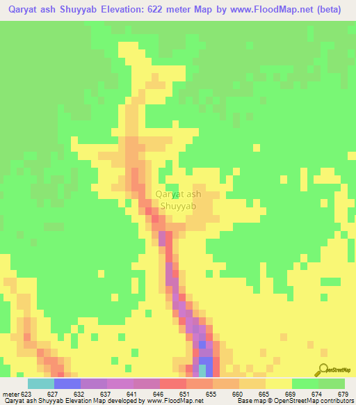 Qaryat ash Shuyyab,Libya Elevation Map