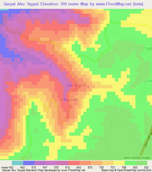 Qaryat Abu `Ayyad,Libya Elevation Map