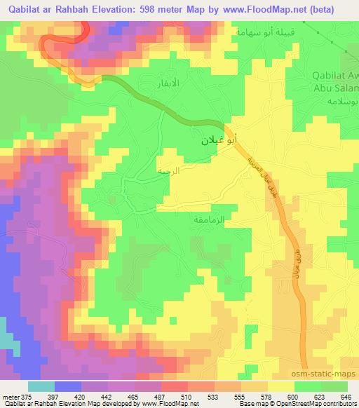 Qabilat ar Rahbah,Libya Elevation Map