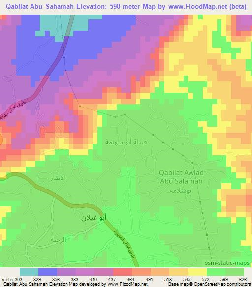 Qabilat Abu Sahamah,Libya Elevation Map