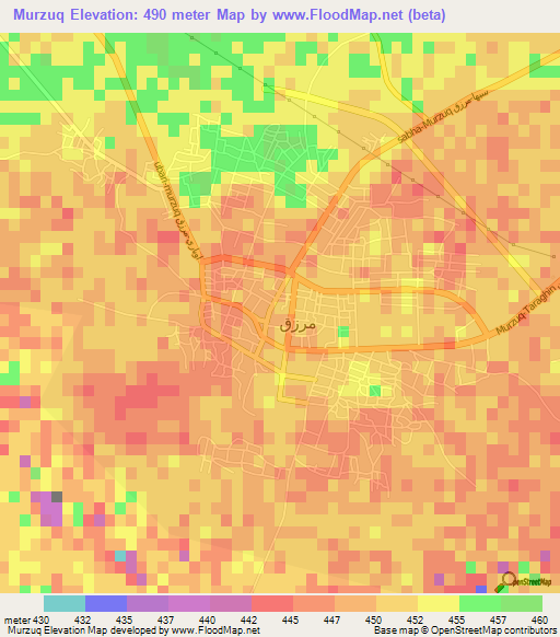 Murzuq,Libya Elevation Map