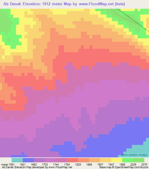 Ab Danak,Iran Elevation Map
