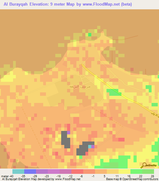 Al Burayqah,Libya Elevation Map