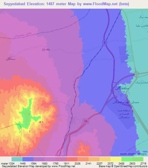 Seyyedabad,Iran Elevation Map