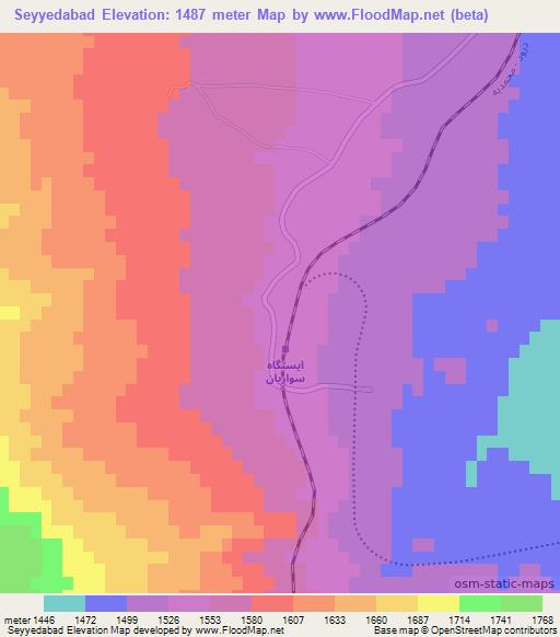 Seyyedabad,Iran Elevation Map