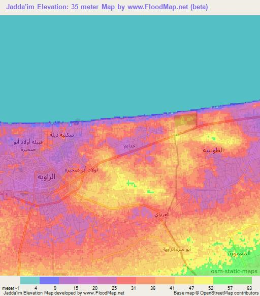 Jadda'im,Libya Elevation Map