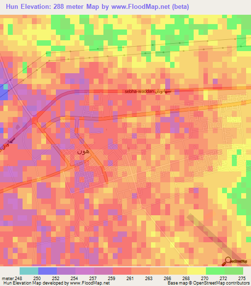 Hun,Libya Elevation Map
