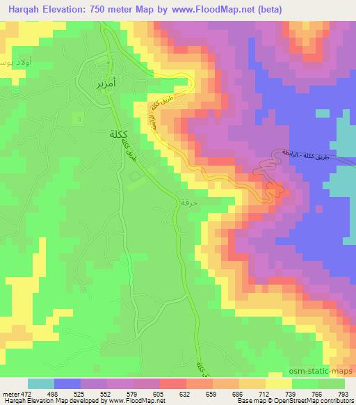 Harqah,Libya Elevation Map