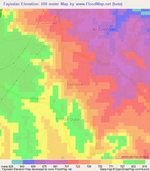 Faysalan,Libya Elevation Map