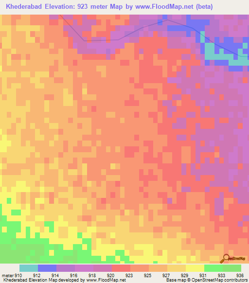 Khederabad,Iran Elevation Map