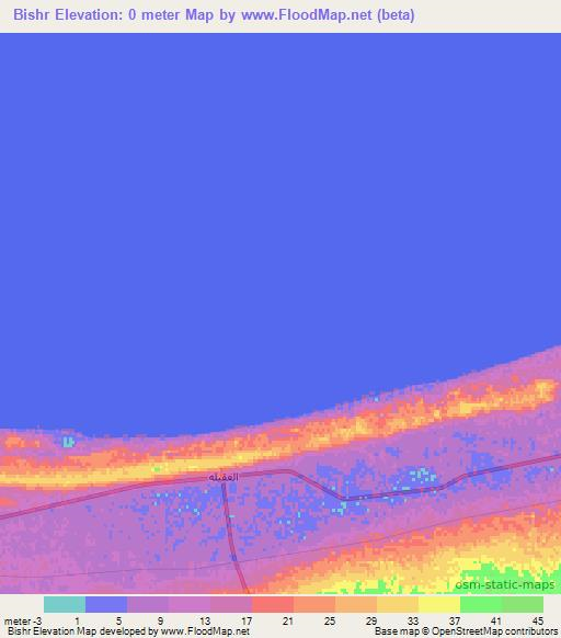 Bishr,Libya Elevation Map