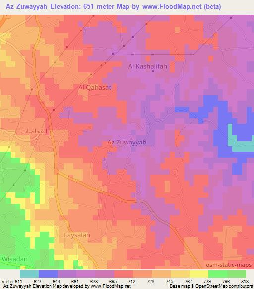 Az Zuwayyah,Libya Elevation Map