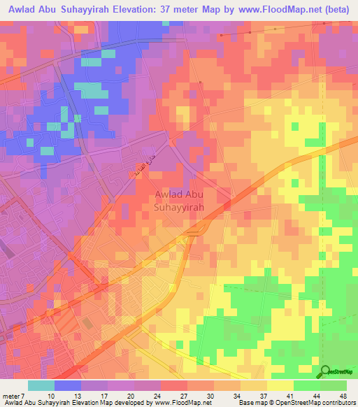 Awlad Abu Suhayyirah,Libya Elevation Map