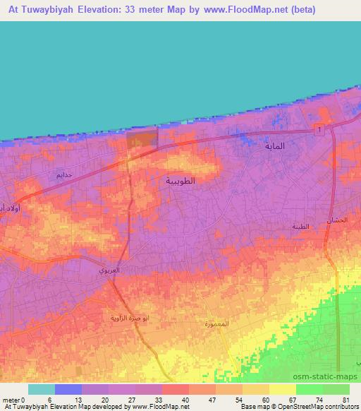 At Tuwaybiyah,Libya Elevation Map