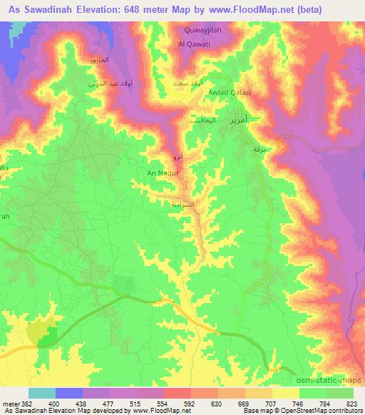 As Sawadinah,Libya Elevation Map