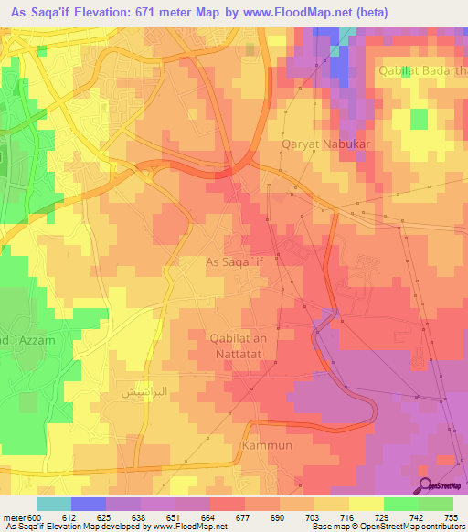 As Saqa'if,Libya Elevation Map