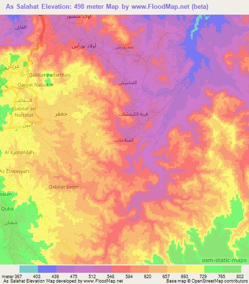 As Salahat,Libya Elevation Map