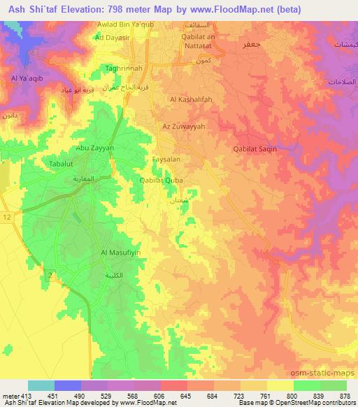 Ash Shi`taf,Libya Elevation Map