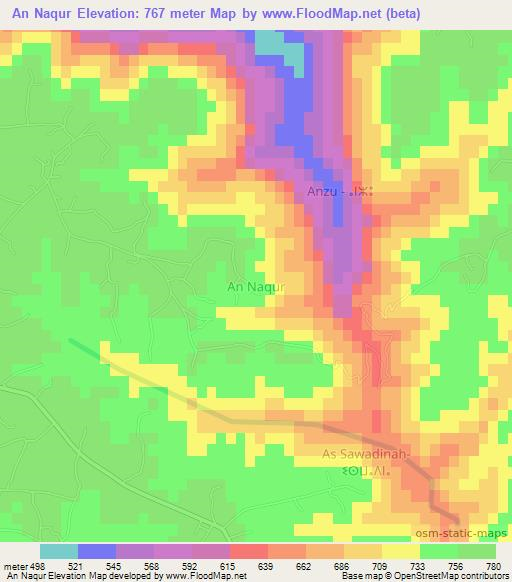 An Naqur,Libya Elevation Map