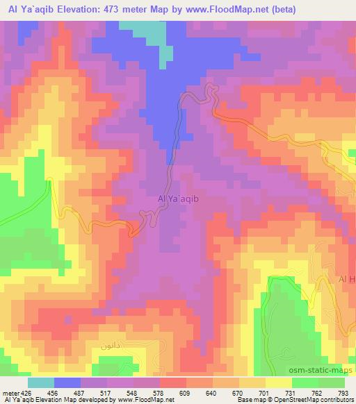 Al Ya`aqib,Libya Elevation Map