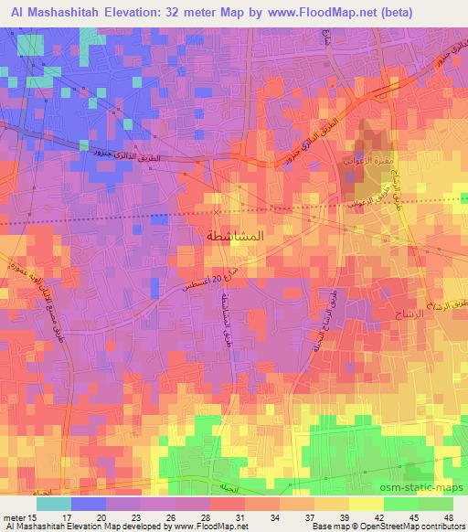 Al Mashashitah,Libya Elevation Map