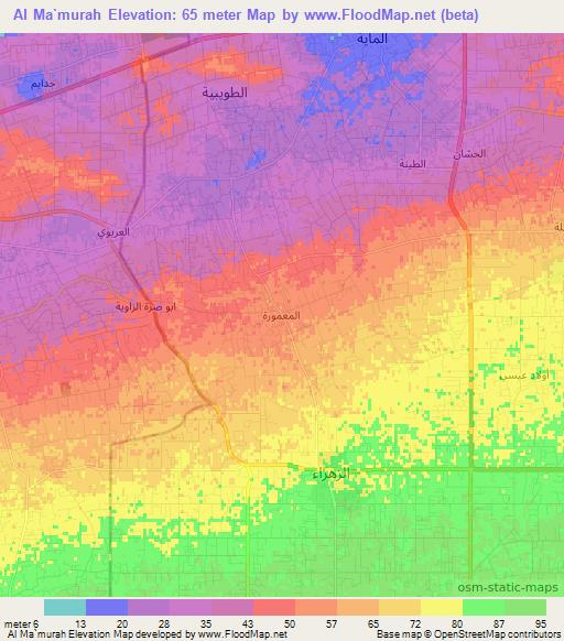 Al Ma`murah,Libya Elevation Map