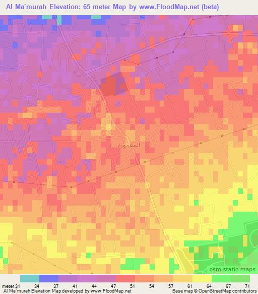Al Ma`murah,Libya Elevation Map