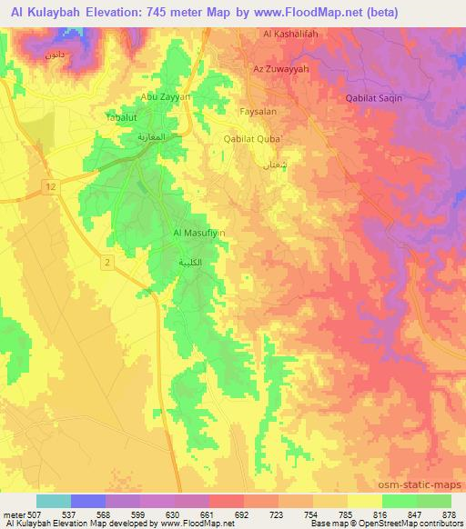 Al Kulaybah,Libya Elevation Map