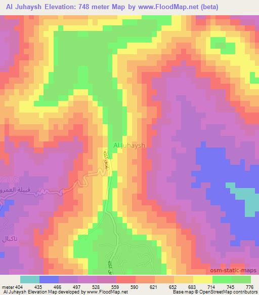Al Juhaysh,Libya Elevation Map
