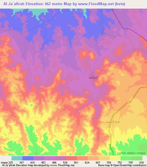 Al Ja`afirah,Libya Elevation Map
