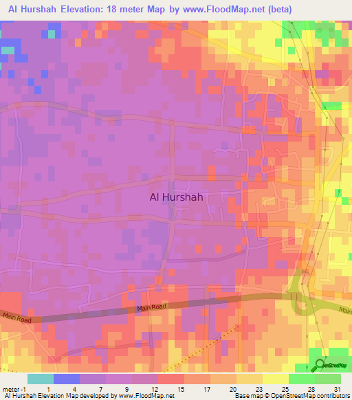 Al Hurshah,Libya Elevation Map