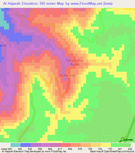 Al Hajarah,Libya Elevation Map