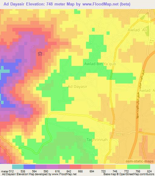 Ad Dayasir,Libya Elevation Map