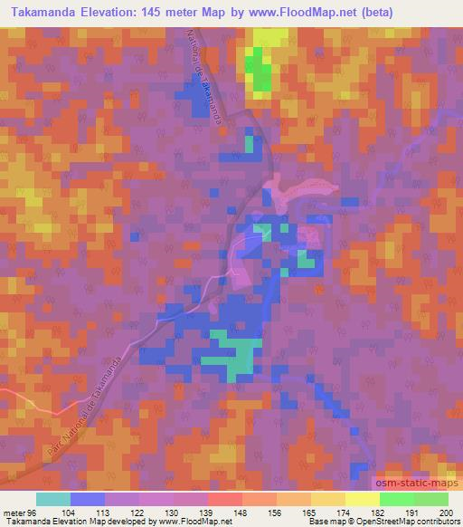 Takamanda,Cameroon Elevation Map