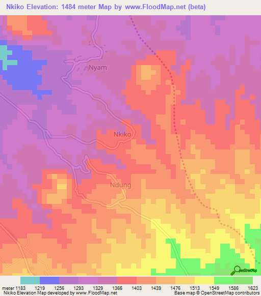 Nkiko,Cameroon Elevation Map