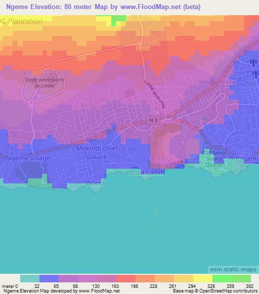 Ngeme,Cameroon Elevation Map