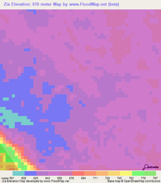Zia,Angola Elevation Map