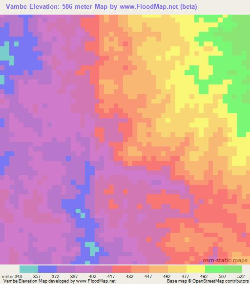Vambe,Angola Elevation Map