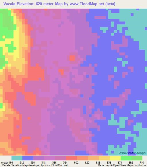 Vacala,Angola Elevation Map