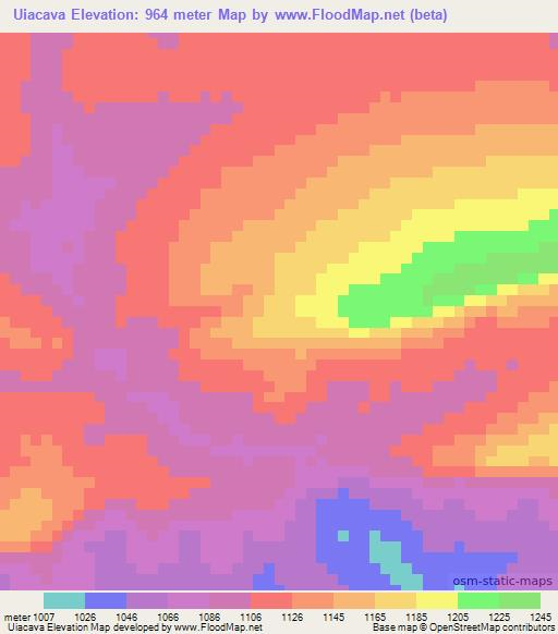 Uiacava,Angola Elevation Map