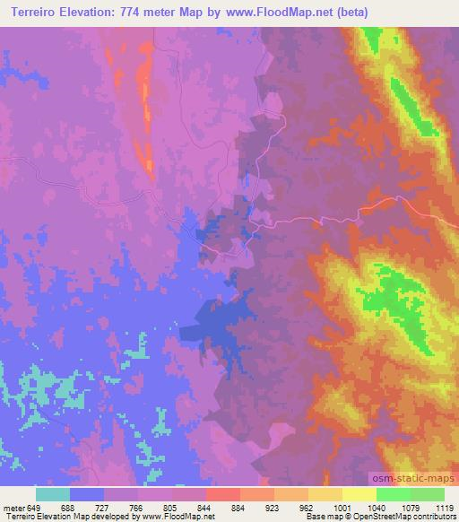 Terreiro,Angola Elevation Map