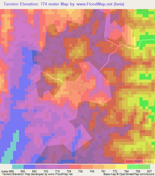 Terreiro,Angola Elevation Map