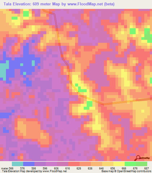 Tala,Angola Elevation Map