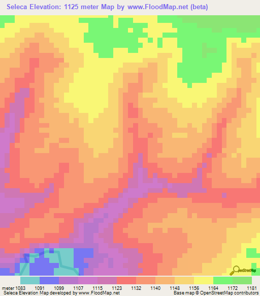 Seleca,Angola Elevation Map