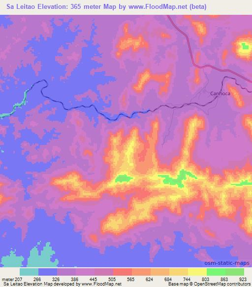 Sa Leitao,Angola Elevation Map