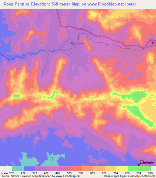 Roca Palmira,Angola Elevation Map