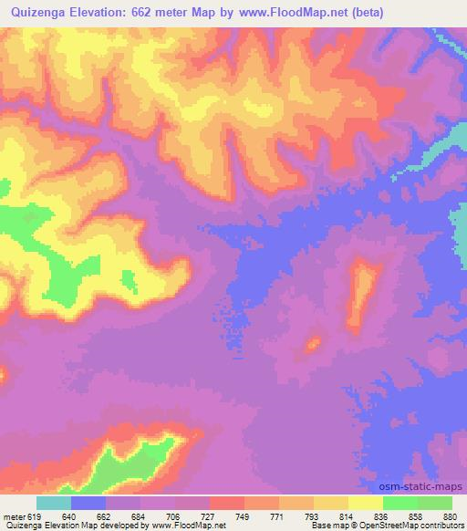 Quizenga,Angola Elevation Map