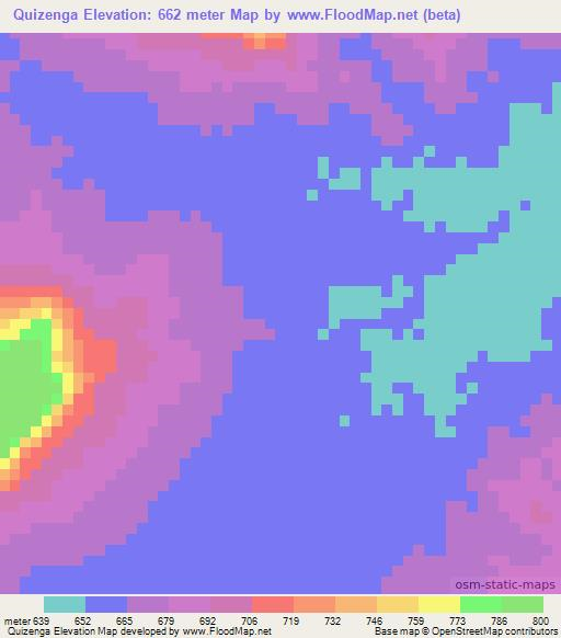 Quizenga,Angola Elevation Map