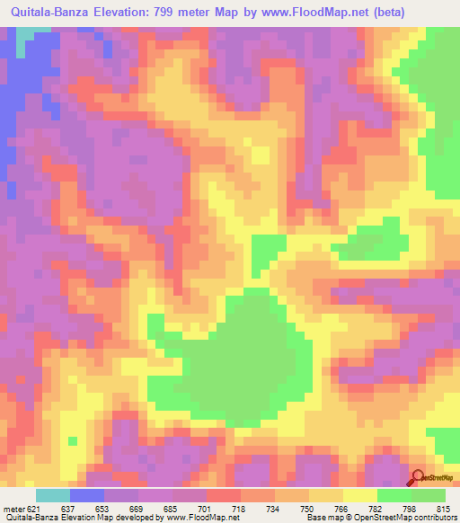 Quitala-Banza,Angola Elevation Map